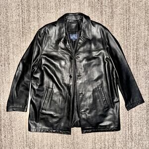 Brooks Brothers Men's Vintage 100% Genuine Leather Car Coat Jacket
